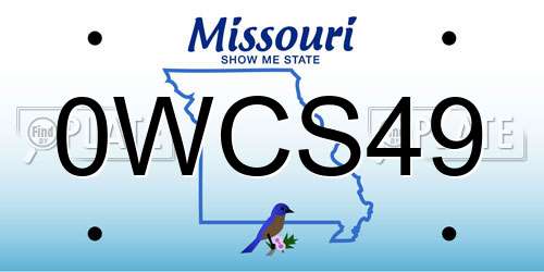 0WCS49 Missouri License Plate