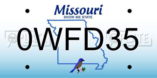 0WFD35 Missouri License Plate