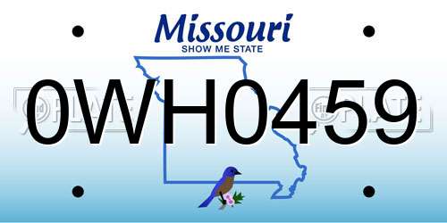 0WH0459 Missouri License Plate