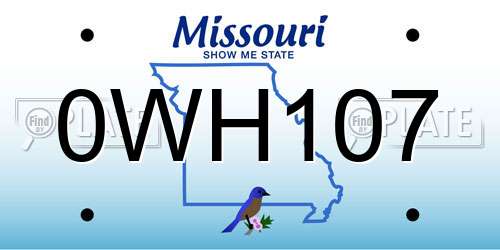 0WH107 Missouri License Plate