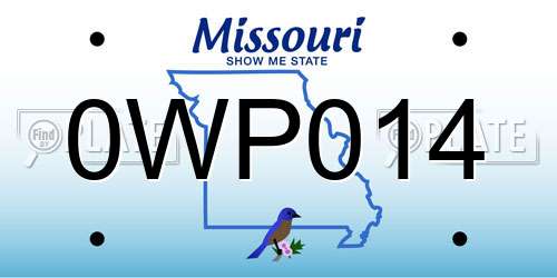 0WP014 Missouri License Plate