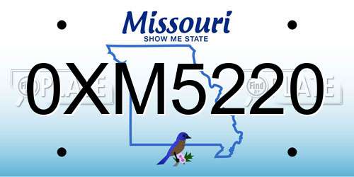 0XM5220 Missouri License Plate