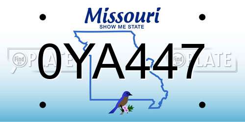 0YA447 Missouri License Plate