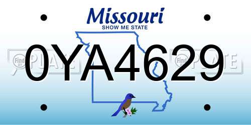 0YA4629 Missouri License Plate