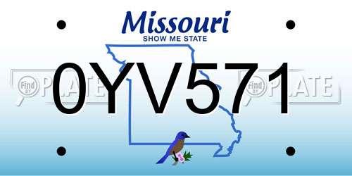 0YV571 Missouri License Plate
