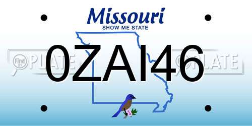 0ZAI46 Missouri License Plate