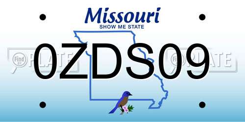 0ZDS09 Missouri License Plate