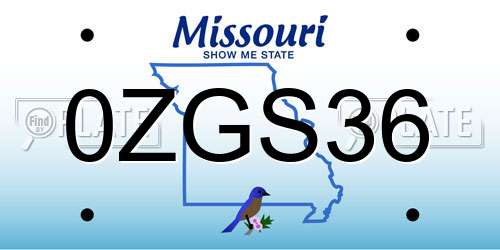 0ZGS36 Missouri License Plate