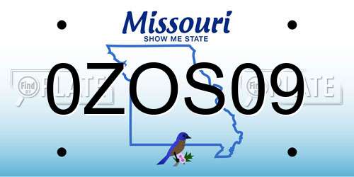 0ZOS09 Missouri License Plate