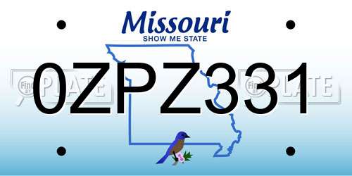 0ZPZ331 Missouri License Plate