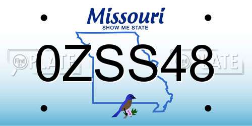 0ZSS48 Missouri License Plate