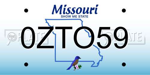 0ZTO59 Missouri License Plate