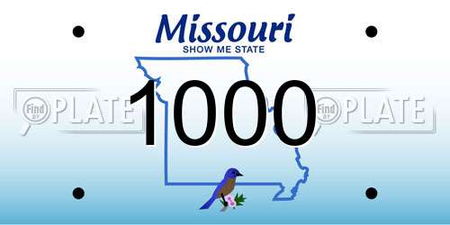1000 Missouri License Plate
