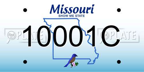 10001C Missouri License Plate
