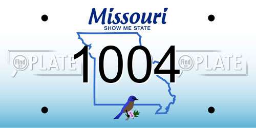 1004 Missouri License Plate