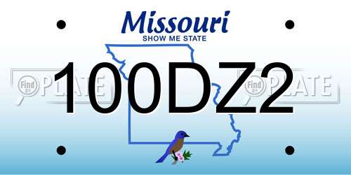 100DZ2 Missouri License Plate