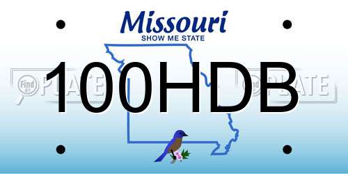 100HDB Missouri License Plate