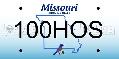 100HOS Missouri License Plate