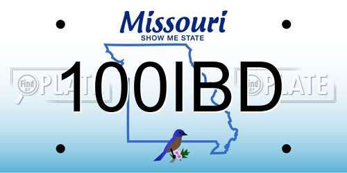 100IBD Missouri License Plate