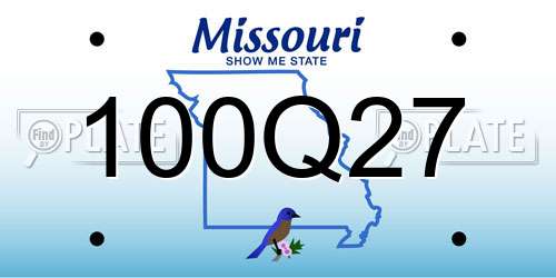100Q27 Missouri License Plate
