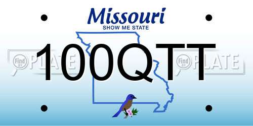 100QTT Missouri License Plate