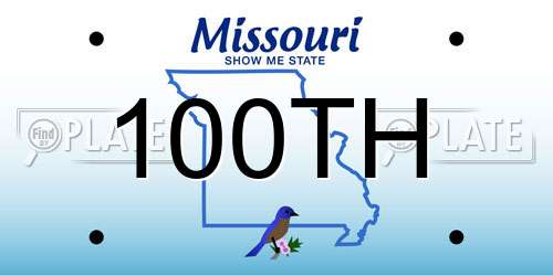 100TH Missouri License Plate