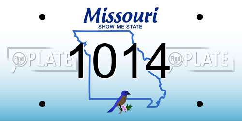 1014 Missouri License Plate