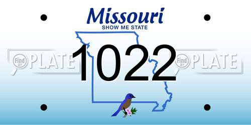 1022 Missouri License Plate
