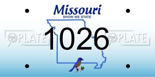 1026 Missouri License Plate