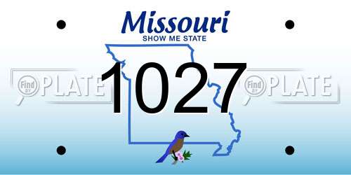 1027 Missouri License Plate