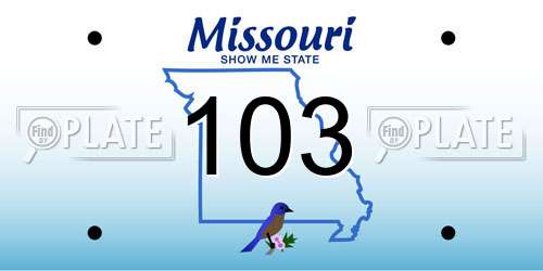 103 Missouri License Plate