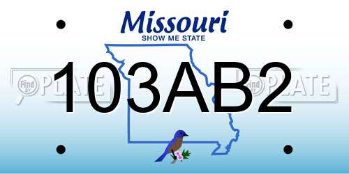 103AB2 Missouri License Plate