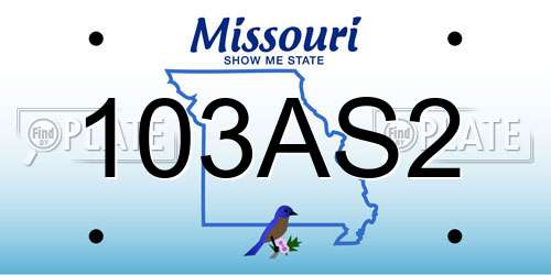 103AS2 Missouri License Plate