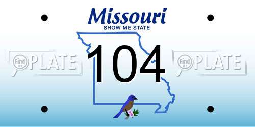 104 Missouri License Plate