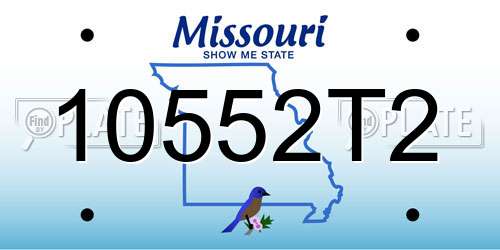 10552T2 Missouri License Plate