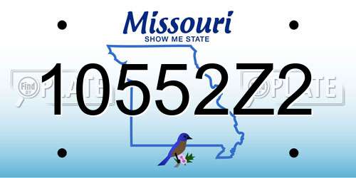 10552Z2 Missouri License Plate