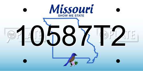 10587T2 Missouri License Plate