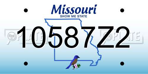 10587Z2 Missouri License Plate