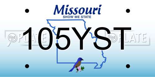 105YST Missouri License Plate