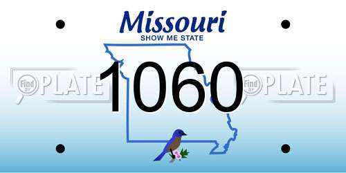 1060 Missouri License Plate