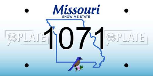 1071 Missouri License Plate