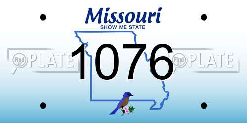 1076 Missouri License Plate