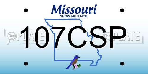 107CSP Missouri License Plate