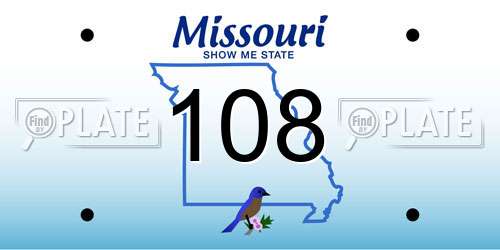 108 Missouri License Plate