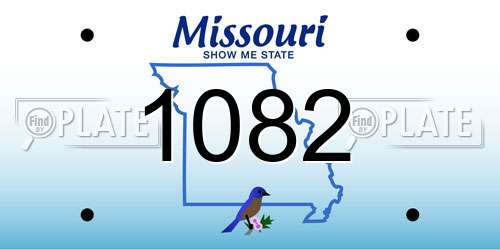 1082 Missouri License Plate