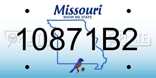 10871B2 Missouri License Plate