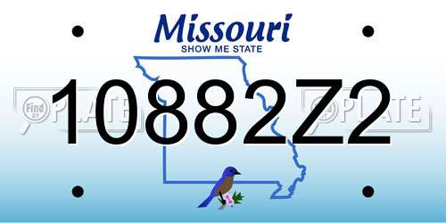 10882Z2 Missouri License Plate