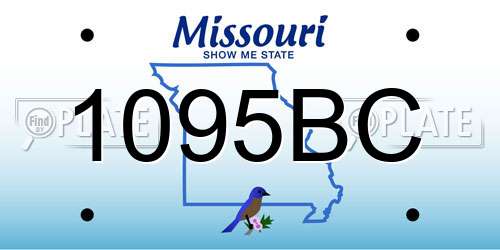 1095BC Missouri License Plate