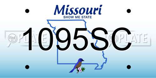 1095SC Missouri License Plate