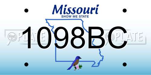 1098BC Missouri License Plate